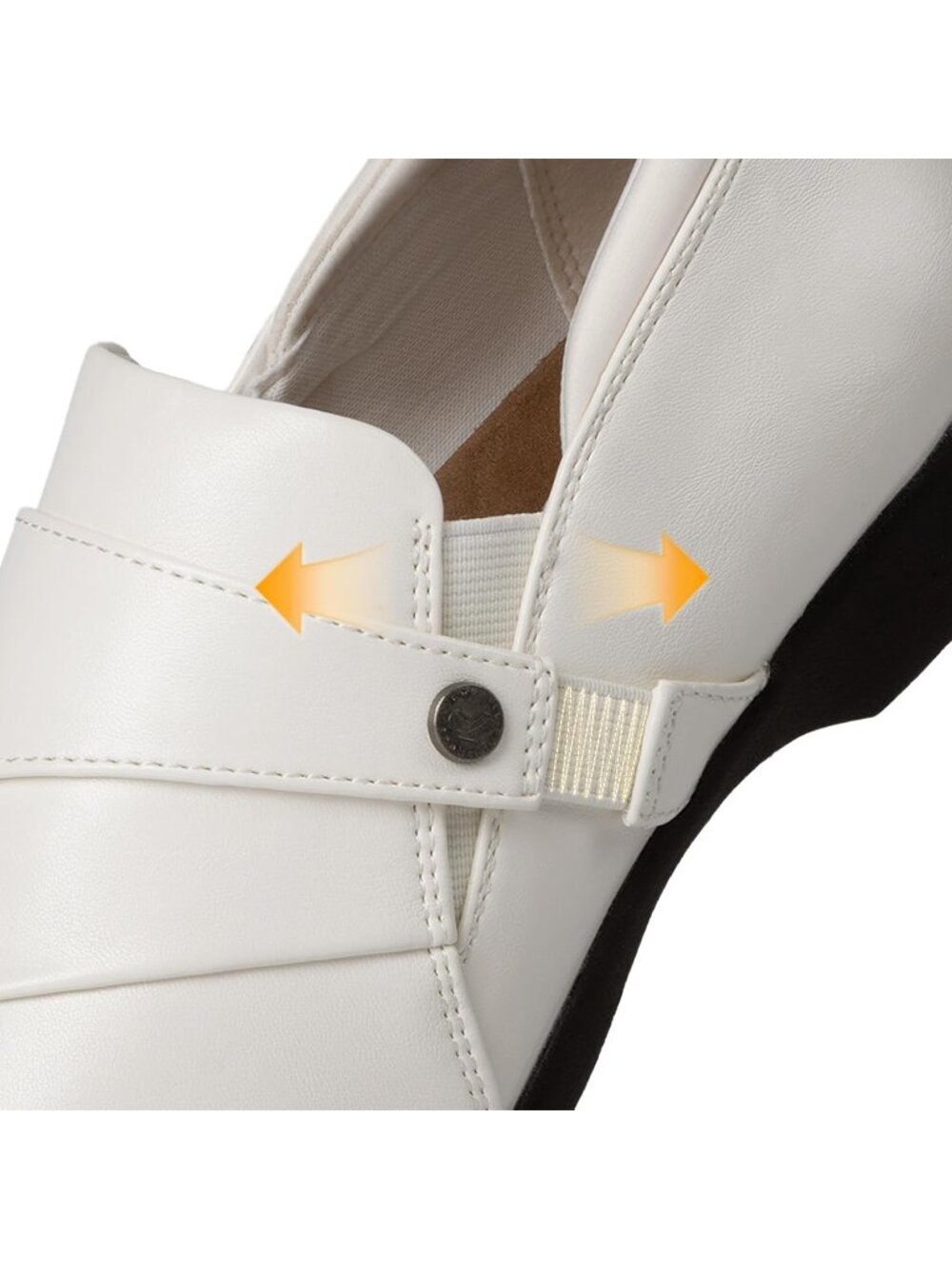Womens White Faux Leather Business Casual Dressy Loafers Comfortable Loafers - Picture 5 of 6